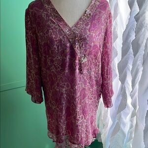 Silk paisley beaded tunic